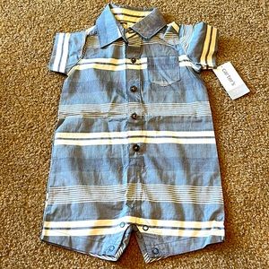 Carter’s 12 month Striped Romper.  BNWT.
